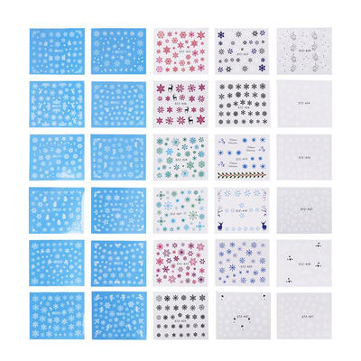 

30pcs Snowflake Print Nail Sticker Christmas Polish Manicure Nail Art Decor