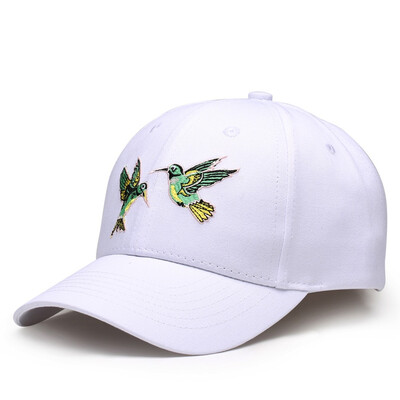 

MT-NUZADA Unisex Chic Adjustable Cotton Baseball Cap with Bird Embroidery