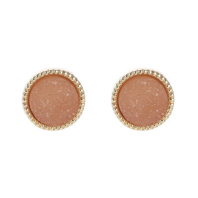 

Women Ethnic Style Retro Simple Exquisite Crystal Geometric Carving Pattern Jewelry Stud Earrings aretes de mujer oorbellen