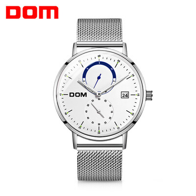 

DOM  - 436D - 7M Luminous Calendar Steel Mesh Strap Waterproof Quartz Men Watch