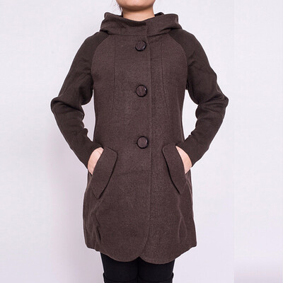 

Women Long Sleeve Overcoat Hooded Trench Coat Autumn Winter Warm Formal Outwear