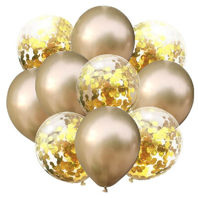 

10pcsset Confetti Balloon&Metallic Balloons Mixed Amazing Shinning Sight for Your Party Wedding Bedroom Decoration