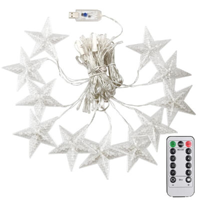 

Star USB String lights Curtain Lights 109 LED String Lights 8 Lights Mode Waterproof light Garden Outdoor Use Warm White