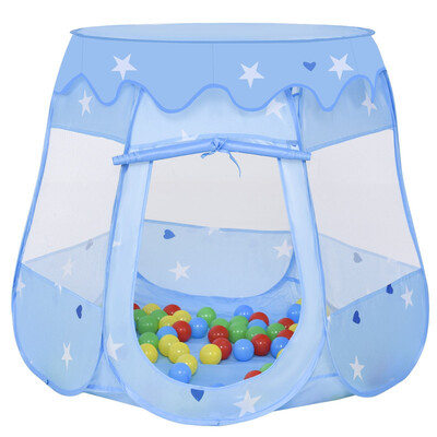 

Kids Princess Play Tent Playhouse w 100 Ocean Balls-Blue