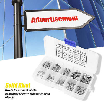 

Greensen 160pcs M2-M5 Stainless Steel Round Head Knurled Shank Solid Rivets Assortment Set