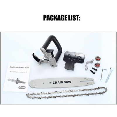 

12 Inch Chainsaw Refit Conversion Kit Chainsaw Bracket Set Change Angle Grinder into Chain Saw Woodworking Power Tool with 10mm Co