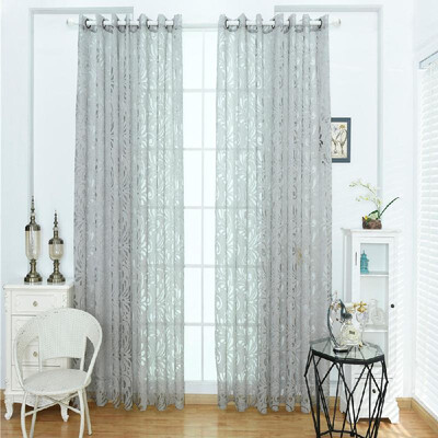 

Home Use Phoenix Tail Pattern Curtain Bedroom Living Room Balcony Kitchen Hotel Decoration Elegant Sun-shading Window Gauze
