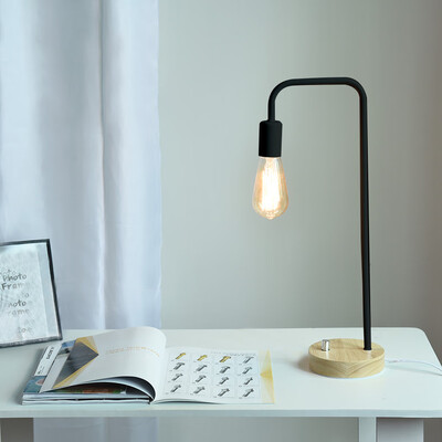 

Gobestart Desk Lamp Wooden Industrial Table Lamp For Office Bedroom Living Room