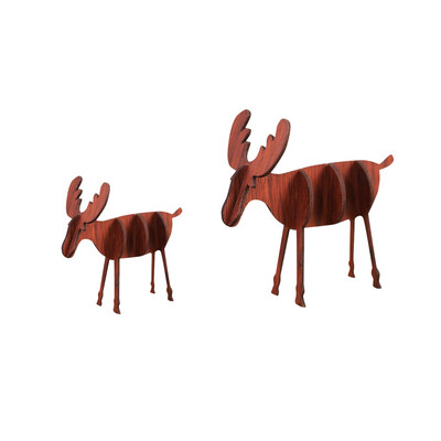 

Siaonvr Wooden DIY Mini Elk Desktop Ornaments Merry Christmas Party Decor