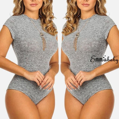 

Women O Neck Sleeveless Bodysuit Stretch Leotard Bandage Bodycon Short Romper