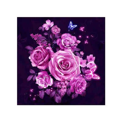 

DIY Rose Butterfly Cross Stitch Color Flower Needlework 5D Resin Diamonds Embroidery Painting Picture