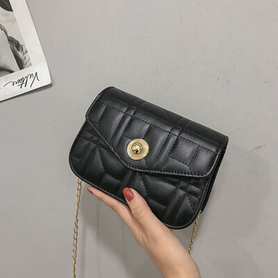 

Western style texture retro Messenger bag wild embroidery line small square bag female 2019 new simple fashion chain shoulder bag