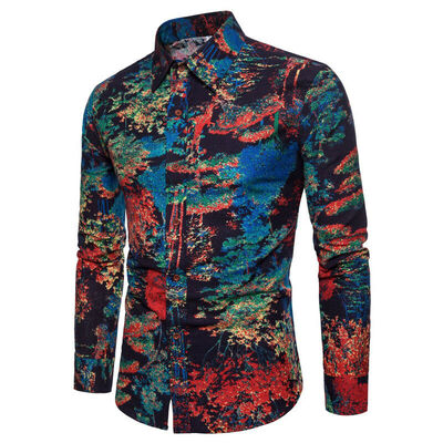 

Mens Floral Casual Formal Shirt Long Sleeve Slim Fit Business Dress Shirts Tops