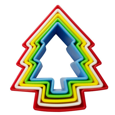

5pcs Chirstmas Tree Cookie Cutter Set Biscuit Fondant for Kid Sandwich Mold