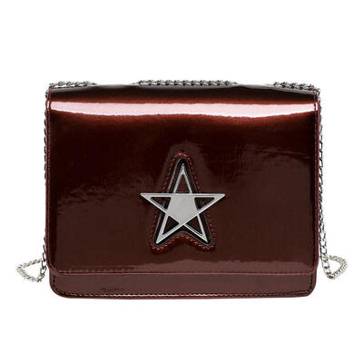 

Leather Lacquer Chain Shoulder Bags Flap Star Pattern Women Messenger Bags