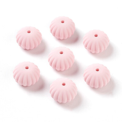 

Food Grade Environmental Silicone Beads Chewing Beads For Teethers DIY Nursing Necklaces Making Rondelle Pink 18x135mm Hole