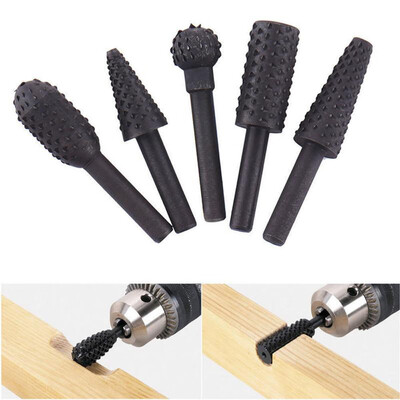 

5Pcs Set Rotary Rasp HSS Grinding Head Power Kits Woodworking Cutter Drill Bits
