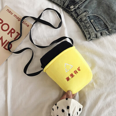 

Mini bag female new wild casual single back Messenger bag fashion text color bucket bag