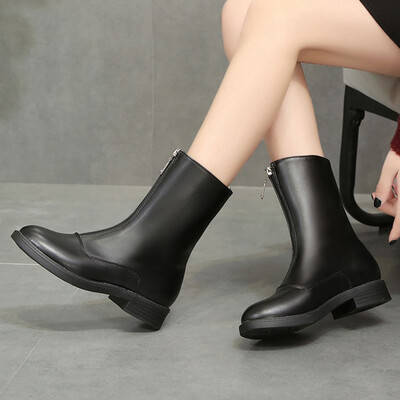 

Rose Womens Ankle Bare Zip Boots Round Toe Platform-Bottom Casual Short Booties