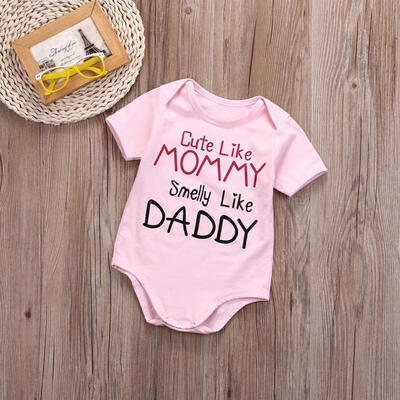 

Newborn Infant Baby Girls Print Letters Short Sleeve Bodysuit Romper Jumpsuit Outfits Clothes