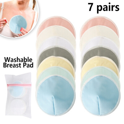 

14PCS 7 Paris Organic Bamboo Nursing Breast Pads Washable Reusable with 1pc Laundry Bag