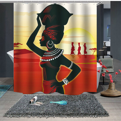 

Gobestart Popular Waterproof Shower Curtain With 12 Hooks Printed Bathroom 180x180cm