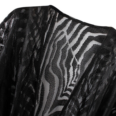 

New Women Kimono Cardigan Solid Open Front Boho Loose Outerwear Beach Bikini Cover Up Black