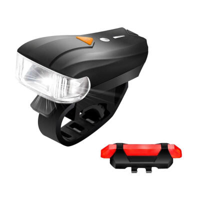 

400LM Smart MTB Bicycle Front Light USB Rechargeable with Bike Tail Lamp