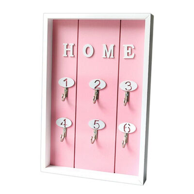

UpperX Beige INS Scandinavian Style Wall Decor Handmade Wooden "HOME" Key Box Creative Key Box Wall Creative Room Decor