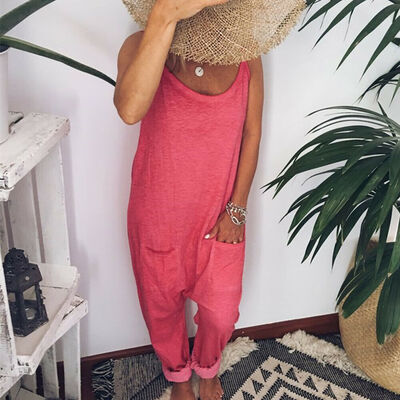 

Women Oversized Sleeveless Casual Loose Jumpsuit Wide Leg Playsuit Overalls