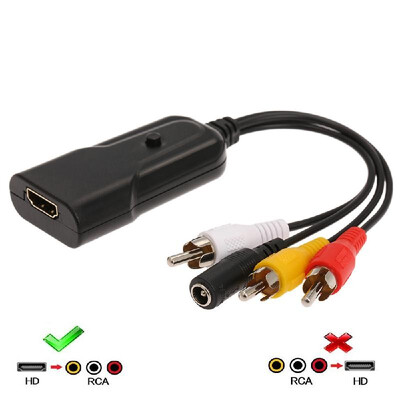 

HD to AV CVBS Convertor 1080P to AV Adapter for NTSC PAL Standard Compatible with TV Computer PS3 VCR Monitor HD 2 AV CVBS Adapter