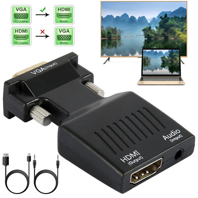 1PCS VGA To HDMI Audio Video Adapter Converter Computer TV Video Hdmi