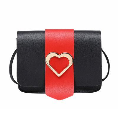 

Fashion Women Tongue Heart Shape Color Block Square Shoulder Bag Crossbody Pouch