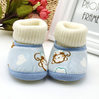 

Lovely Baby Winter Printing Luo Mouth Boot Shoes Soft Soled Keep Warm Toddler Girls Boys Crib Bebe Shoes Booties