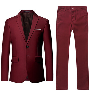 

Cloudstyle Mens Business Two Button Single Suit Tops Pants 11640