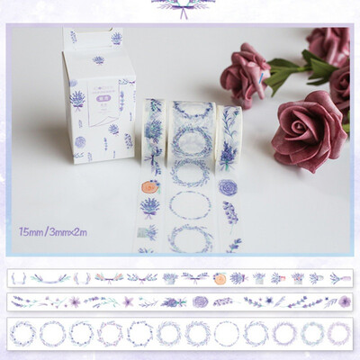 

3 PcsBox Fantasy Ocean Beautiful Flowers Plant Washi Tape DIY Decoration for Scrapbooking Masking Tape Adhesive Tape