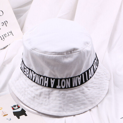 

Idol trainee Cai Xukun with pot hat English letters personality fisherman hat street dance female summer sun hat male