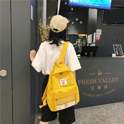 

Shoulder bag female Korean version of simple transparent high school small fresh bag ins Sen college backpack