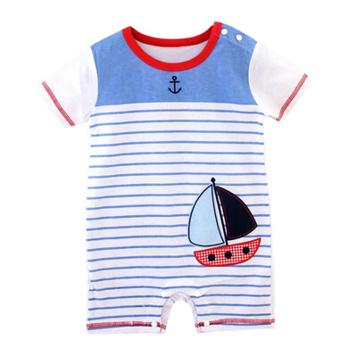 

2017 fashion Infant clothing baby romper gray short sleeve cartoon bear one piece suit Jumpsuit newborn baby boy girl clothes