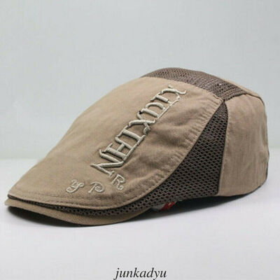 

Mens 100 Cotton Summer Gatsby Cap Ivy Hat Golf Driving Sun Flat Cabbie Newsboy