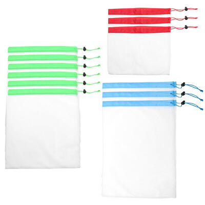 

12pcs Reusable Mesh Produce Bags Washable Eco Friendly Bag Grocery Storage