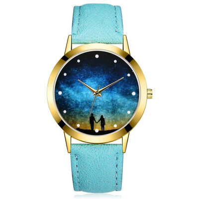 

High Quality Women Fashion Watches Starry Sky Creative Leather Band Analog Quartz Round Wrist Watch Clock Relojes Para Mujer