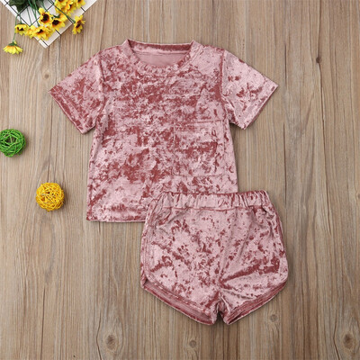 

Newborn Kids Baby Girl Summer Tops T-shirt Shorts Pants 2Pcs Outfits Clothes