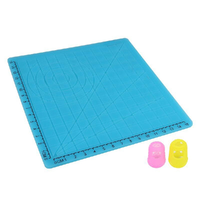 

3D Printing Pen Design Mat Soft Silicone Copy Templates with Basic Shapes Extra Silicone Finger Caps Great 3D Pen Drawing Tools Bl