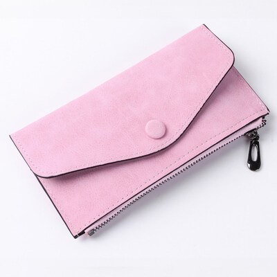 

Fashion Women Matte Zipper Casual Long Wallet Cards Cash Holder Clutch Purse