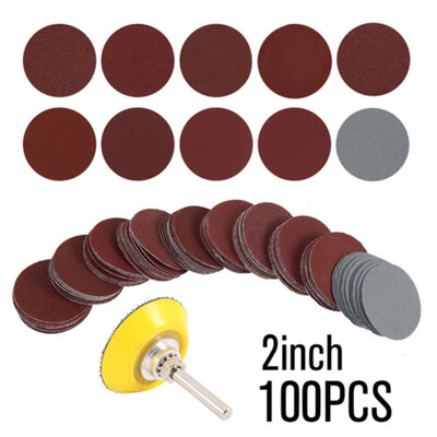 

100Pcs 2 50mm Mixed Sander Sanding Discs 80-3000 Grit Pads Hook Loop Sandpaper