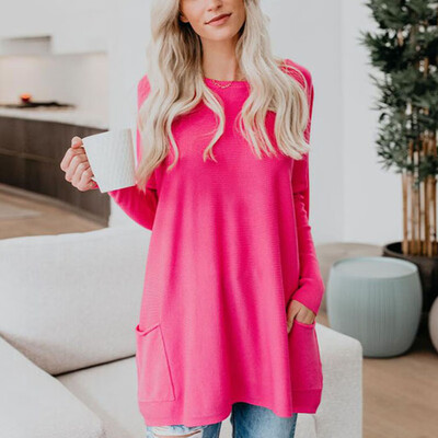 

Women Long Sleeve Pullover Casual Blouse Loose Baggy Jumper Solid Top Sweatshirt