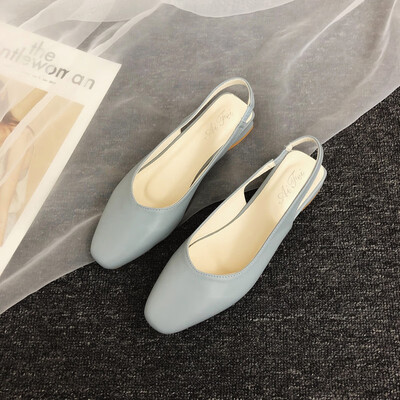 

Xia&Han versions of Baitao Baotou sandals Lady ins Chao Fugu Fangtou thick-heeled fairy wind shoes