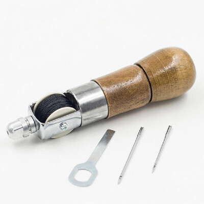 

Practical Portable Mini DIY Leather Craft Tool Carving Wax Line Hand Stitching Machine Hand Sewing Machine Gadget