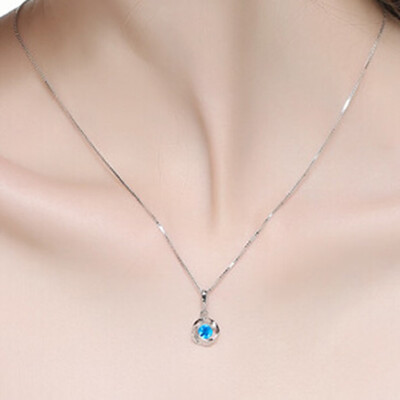 

New Fashion Blue Stone Pendants Elegant Crystal Rhinestone Necklaces Pendant For Women Without Chain